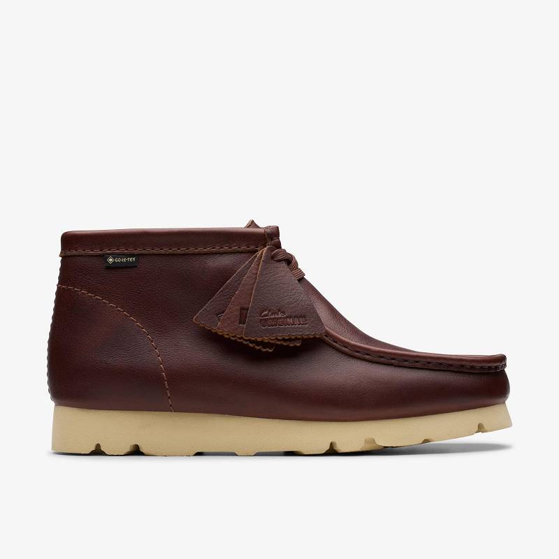 British Tan Leather Clarks Wallabee Boot Gore-Tex | CLKS-84612