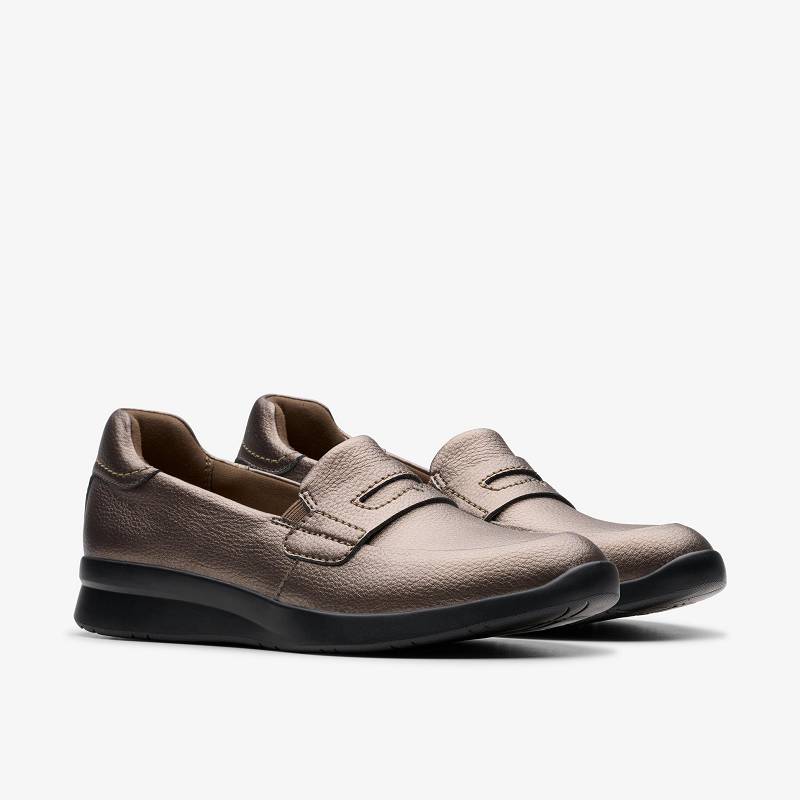 Bronze Metallic Clarks Ellowyn Penny | CLKS-85009