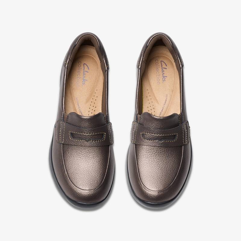 Bronze Metallic Clarks Ellowyn Penny | CLKS-85009