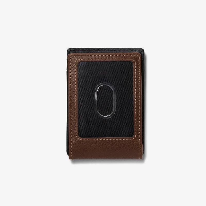 Brown Clarks Pebble Wide Money Clip Wallet | CLKS-84165