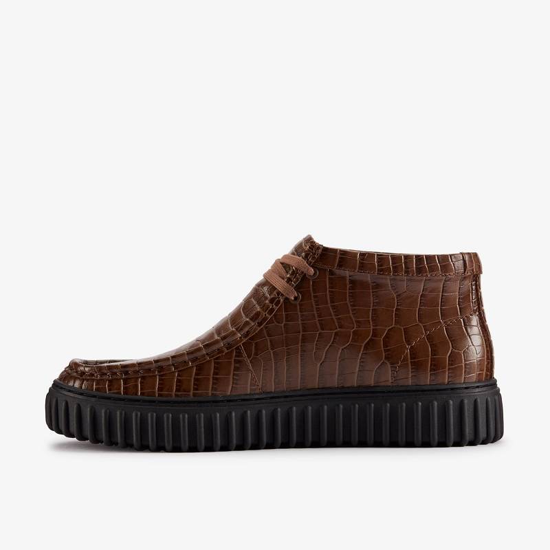 Brown Crocodile Leather Clarks Martine Rose Torhill Hi | CLKS-85605