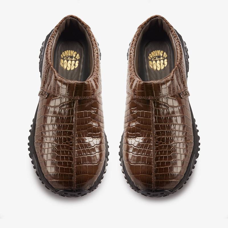 Brown Crocodile Leather Clarks Martine Rose Mens Clog 1 | CLKS-84253
