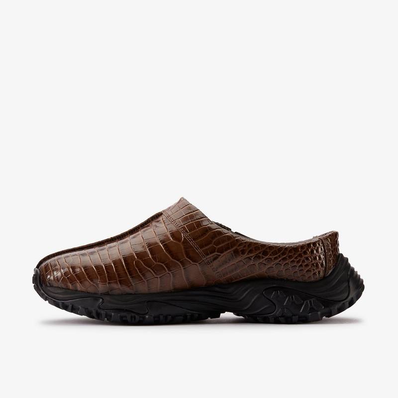 Brown Crocodile Leather Clarks Martine Rose Womens Clog 1 | CLKS-84764