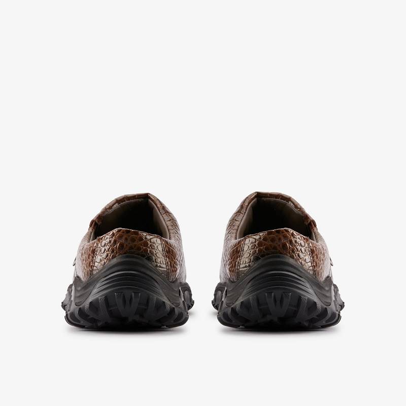 Brown Crocodile Leather Clarks Martine Rose Womens Clog 1 | CLKS-84764
