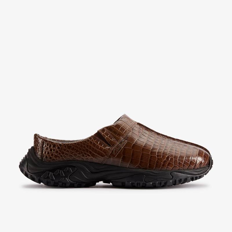 Brown Crocodile Leather Clarks Martine Rose Womens Clog 1 | CLKS-84764