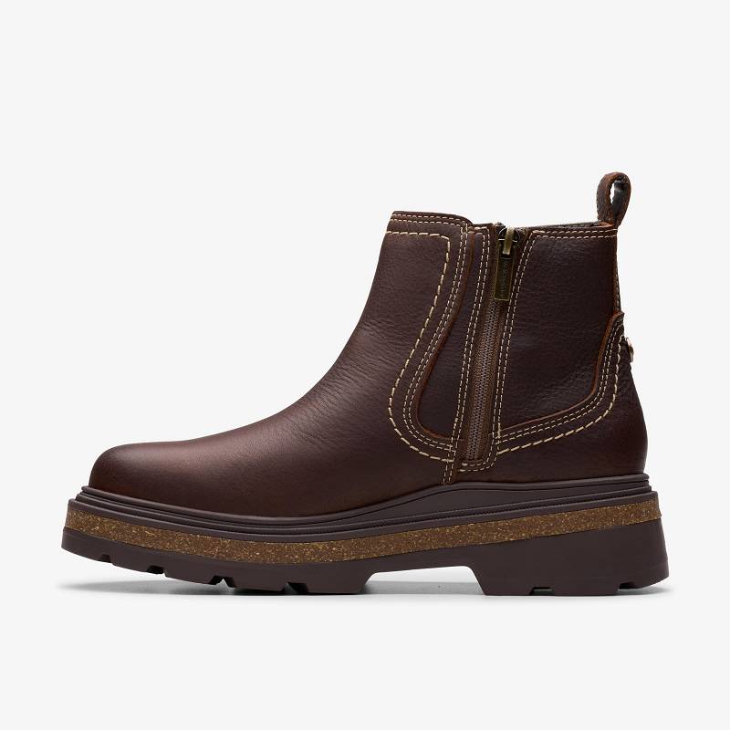 Brown Leather Clarks Hencroft Step Waterproof | CLKS-85514