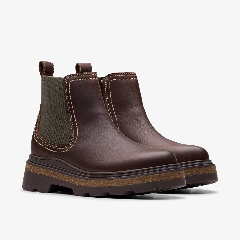 Brown Leather Clarks Hencroft Step Waterproof | CLKS-85514