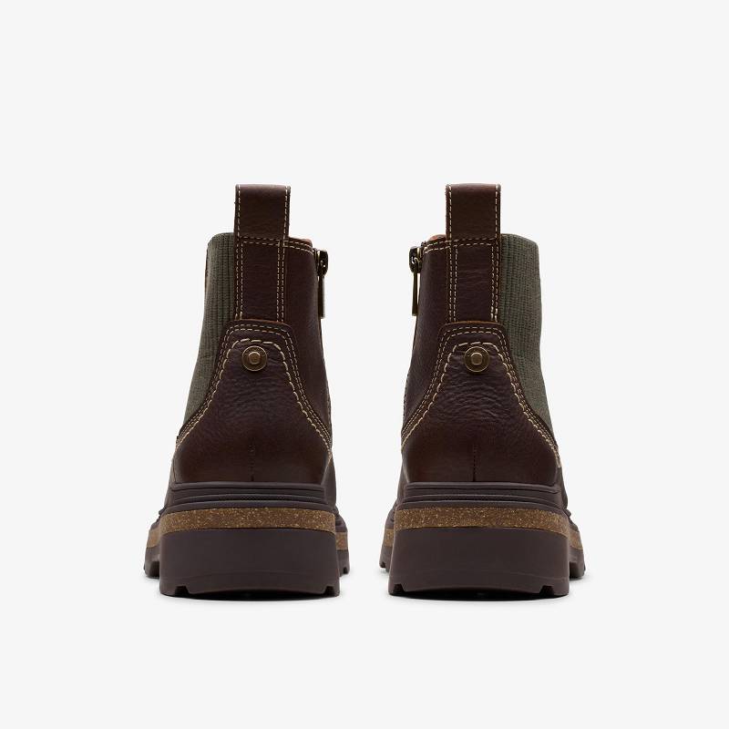 Brown Leather Clarks Hencroft Step Waterproof | CLKS-85514