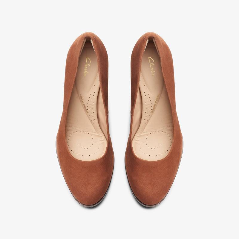 Caramel Suede Clarks Freva 85 Court | CLKS-85201