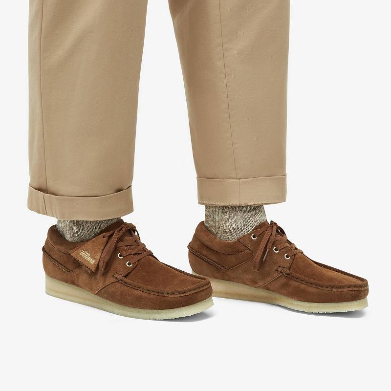 Cola Suede Clarks Wallabee Boat | CLKS-84502