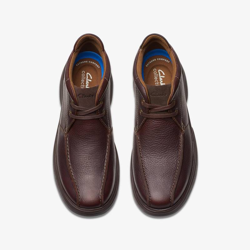 Dark Brown Leather Clarks Bradley Up | CLKS-84588