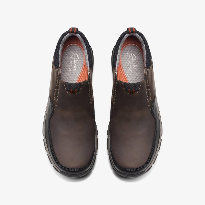 Dark Brown Leather Clarks Walpath Step | CLKS-84290