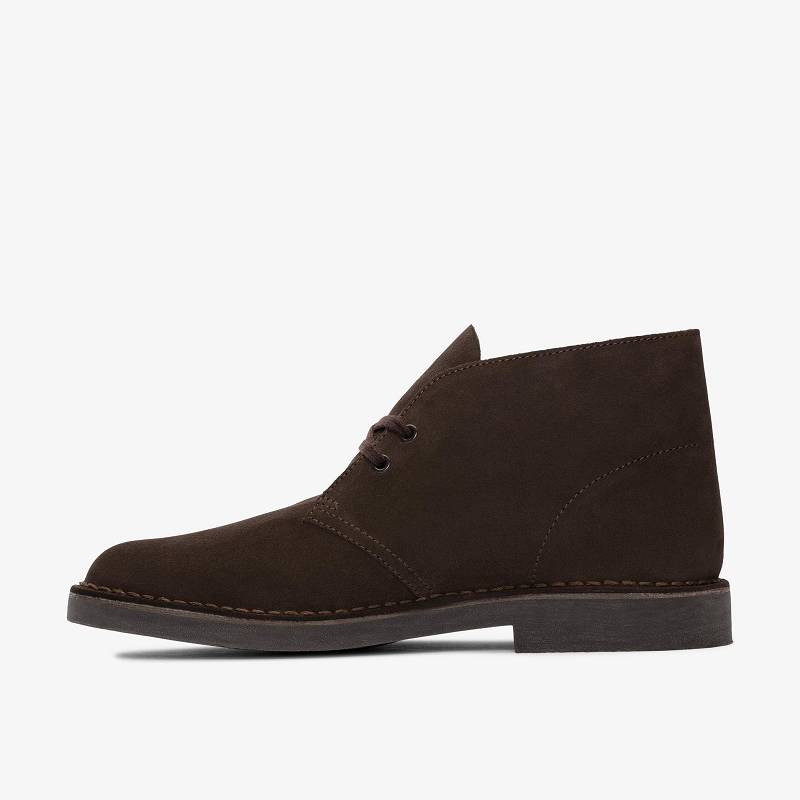 Dark Brown Suede Clarks Desert Boot Evo | CLKS-84469