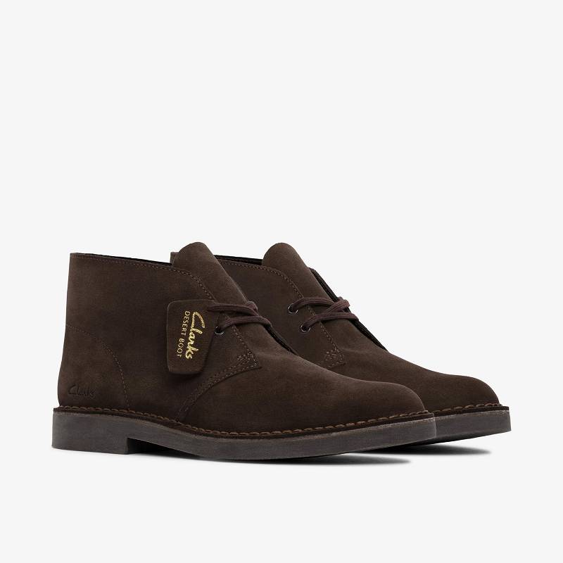 Dark Brown Suede Clarks Desert Boot Evo | CLKS-84469
