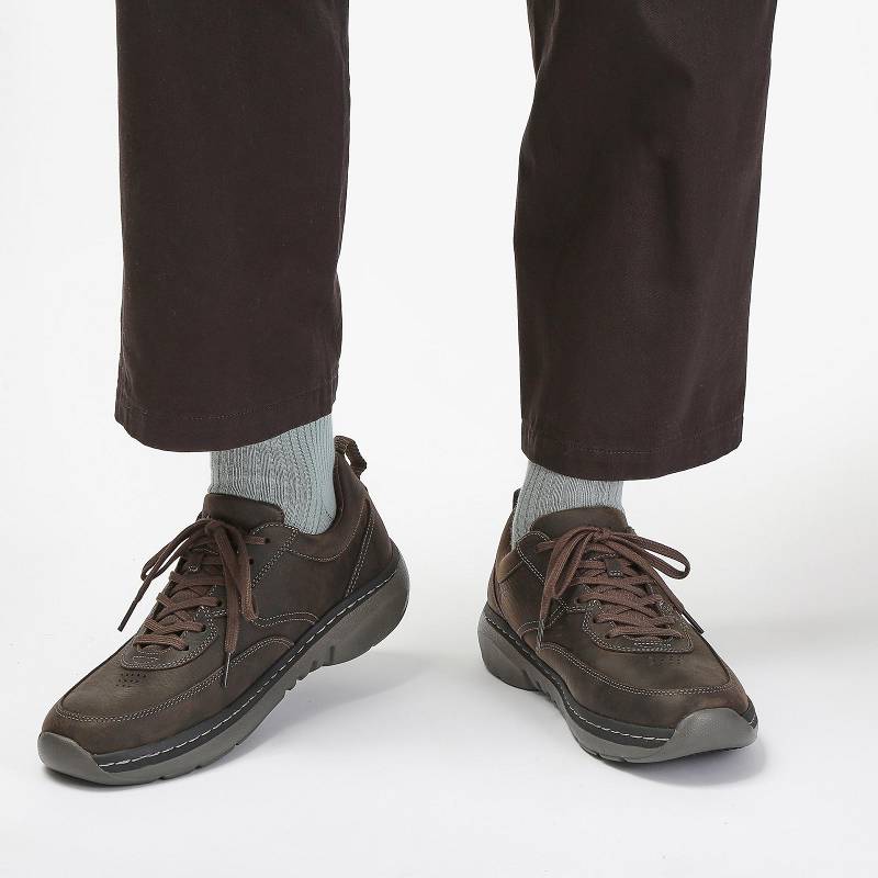 Dark Brown Tumbled Clarks Pro Lace | CLKS-84241