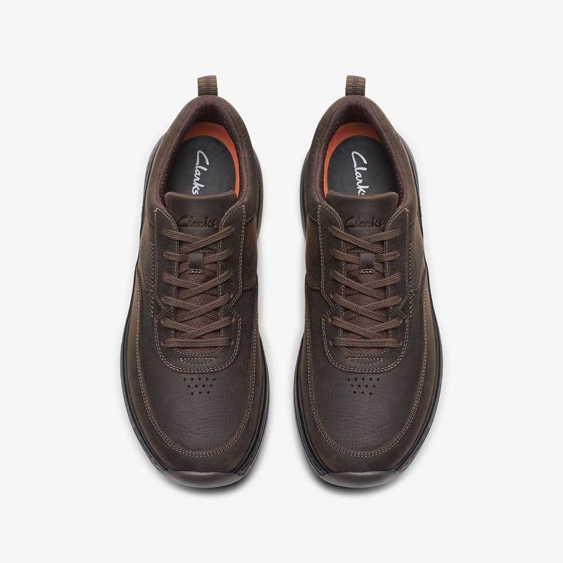 Dark Brown Tumbled Clarks Pro Lace | CLKS-84241