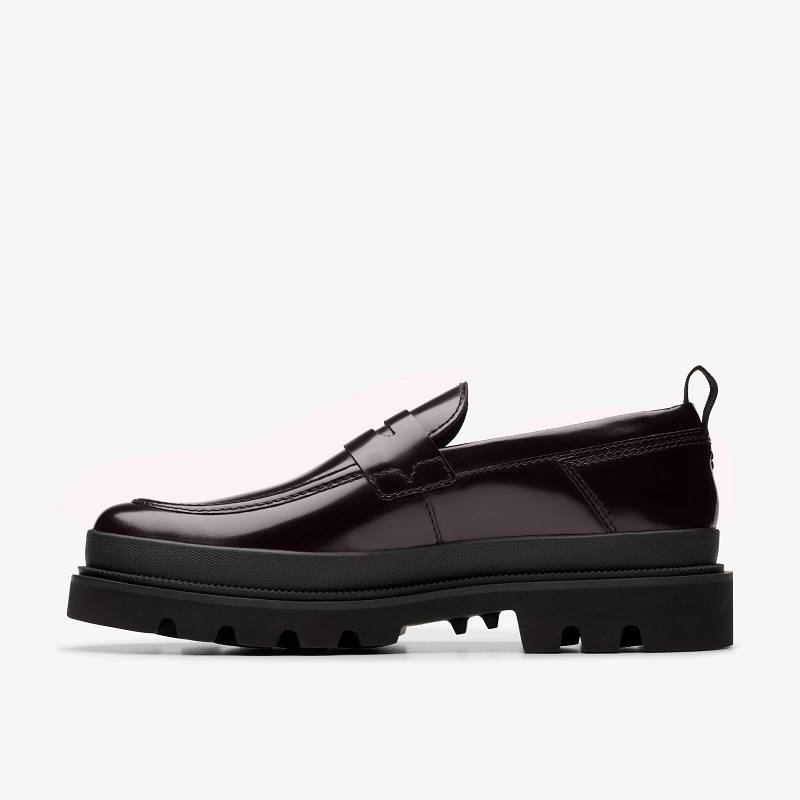 Dark Burgundy Leather Clarks Badell Easy | CLKS-84291