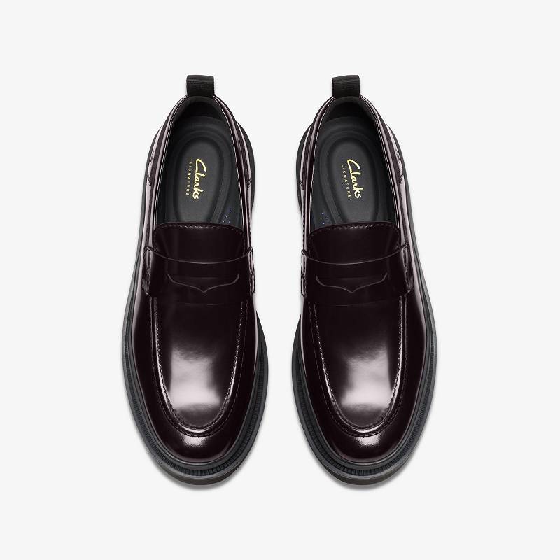 Dark Burgundy Leather Clarks Badell Easy | CLKS-84291