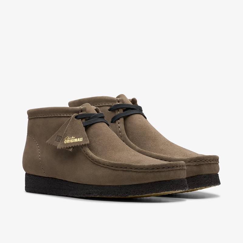 Dark Grey Suede Clarks Wallabee Boot | CLKS-84626