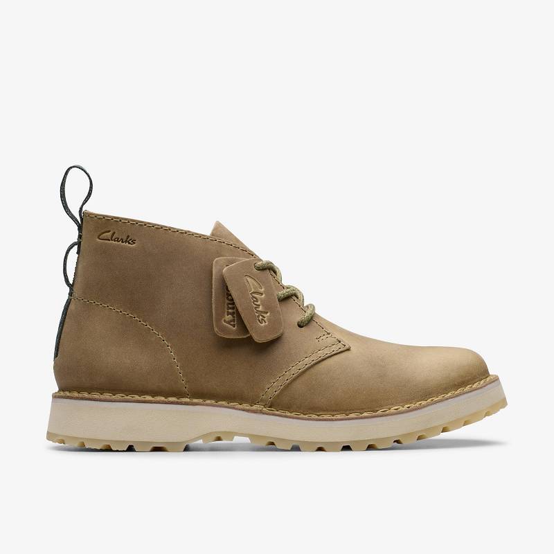 Dark Sand Leather Clarks Solsbury Desert Boot | CLKS-84583