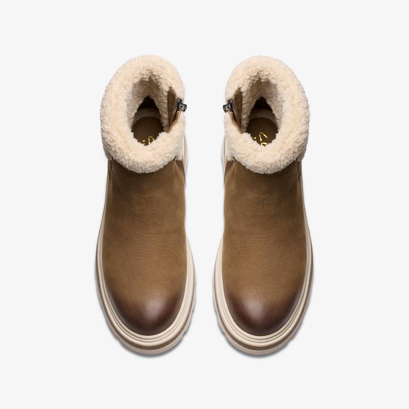 Dark Sand Warmlined Clarks Hencroft Madi Waterproof | CLKS-85509