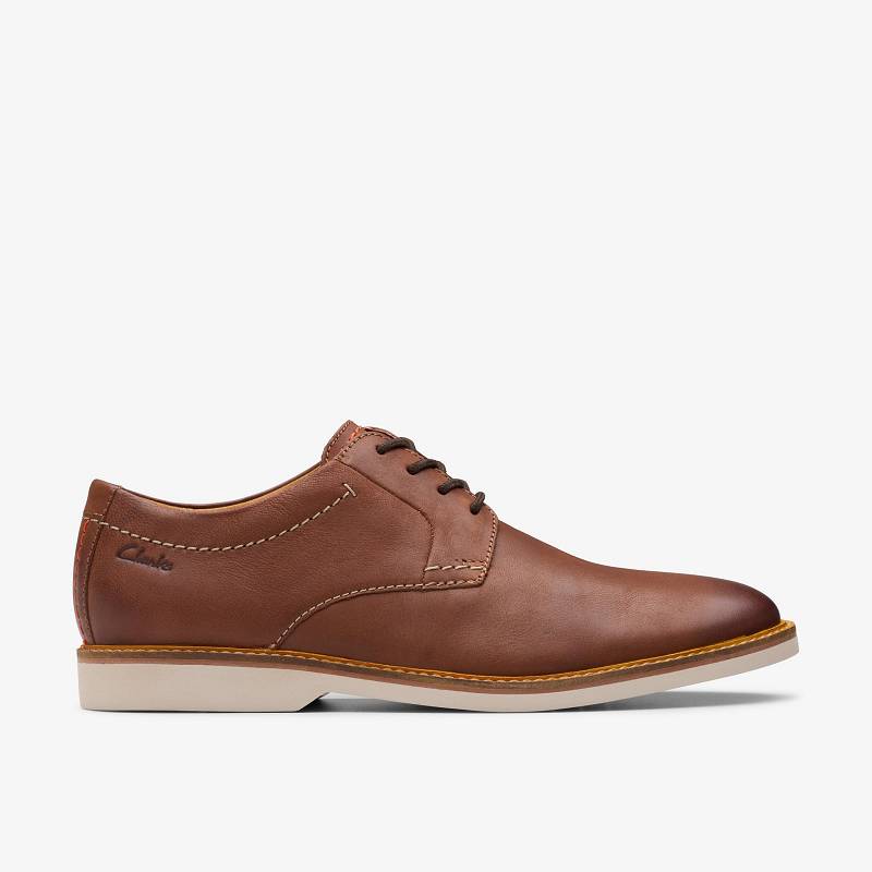 Dark Tan Leather Clarks Atticus LT Lace | CLKS-84425