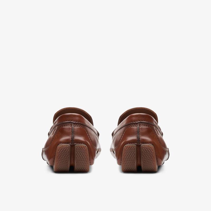 Dark Tan Leather Clarks Markman Way | CLKS-84264