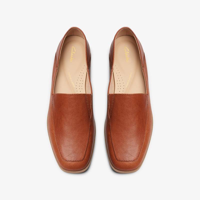 Dark Tan Leather Clarks Sarafyna Freva | CLKS-85380
