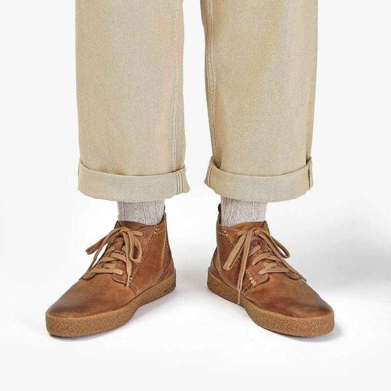 Dark Tan Leather Clarks Streethill Mid | CLKS-84567
