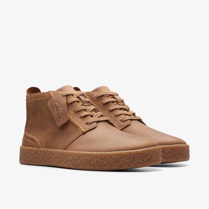 Dark Tan Leather Clarks Streethill Mid | CLKS-84567