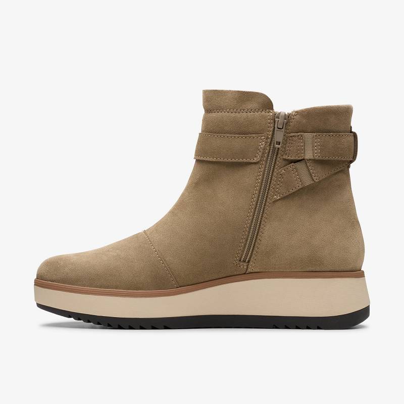 Dark Taupe Suede Clarks Zylah Faye | CLKS-85461
