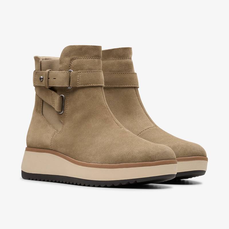 Dark Taupe Suede Clarks Zylah Faye | CLKS-85461
