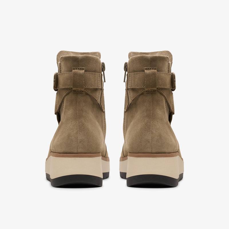 Dark Taupe Suede Clarks Zylah Faye | CLKS-85461