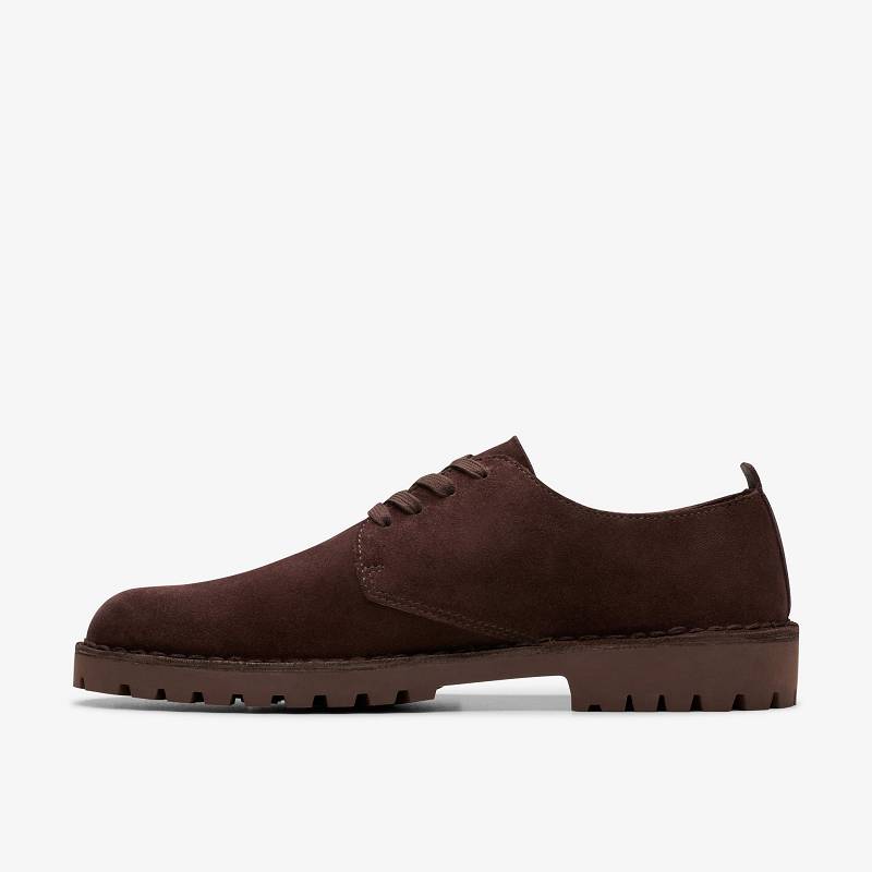 Deep Brown Suede Clarks Desert Rock Lo | CLKS-84340