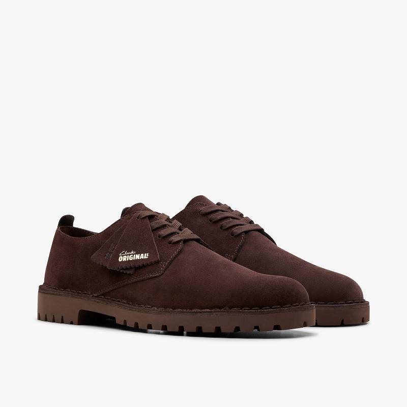 Deep Brown Suede Clarks Desert Rock Lo | CLKS-84340