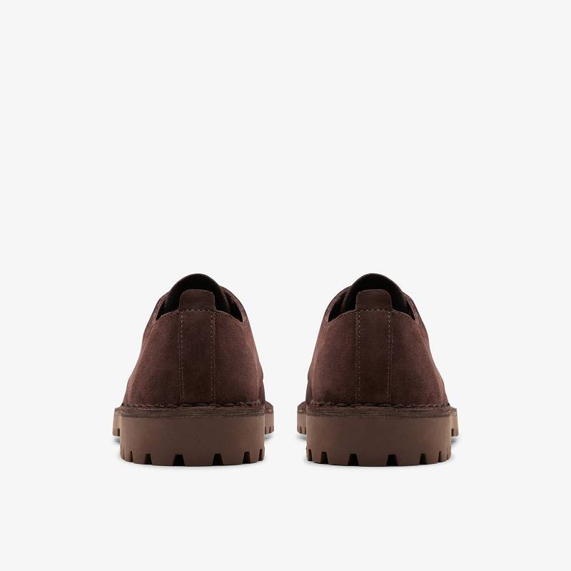 Deep Brown Suede Clarks Desert Rock Lo | CLKS-84340