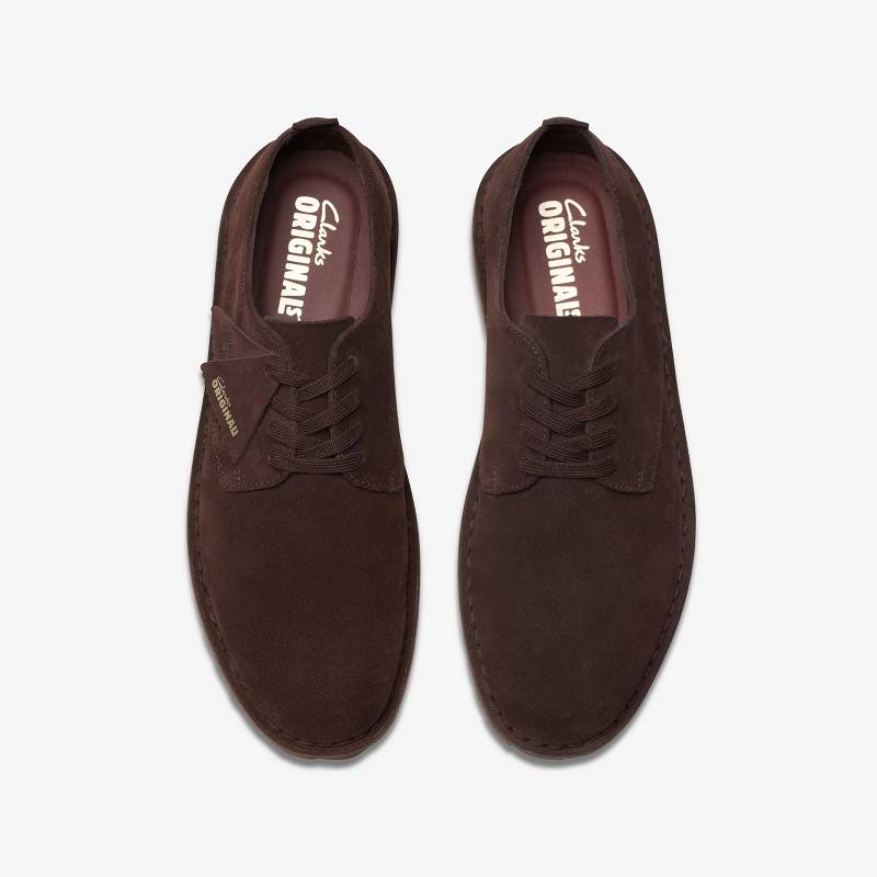 Deep Brown Suede Clarks Desert Rock Lo | CLKS-84340