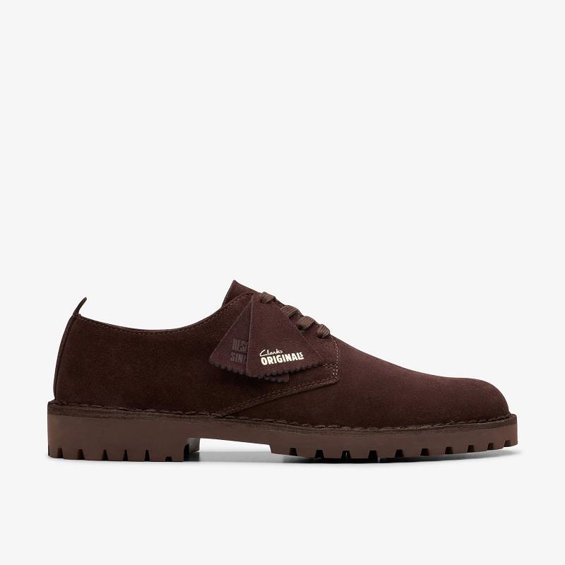 Deep Brown Suede Clarks Desert Rock Lo | CLKS-84340