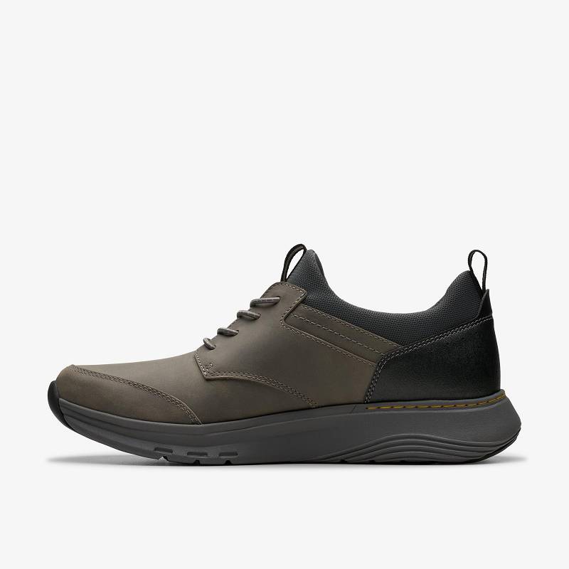Grey Leather Clarks Motion Trek EZ | CLKS-84228