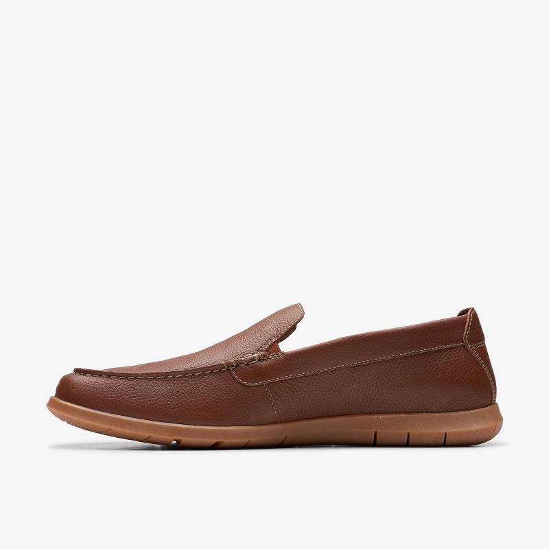 Light Brown Leather Clarks Flexway Step | CLKS-84293