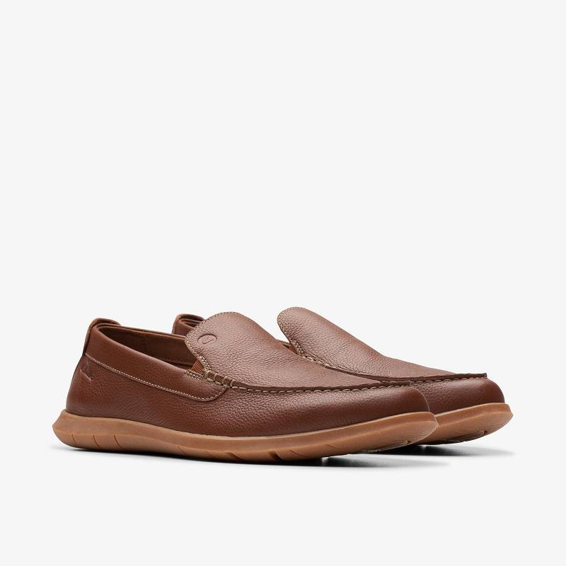 Light Brown Leather Clarks Flexway Step | CLKS-84293