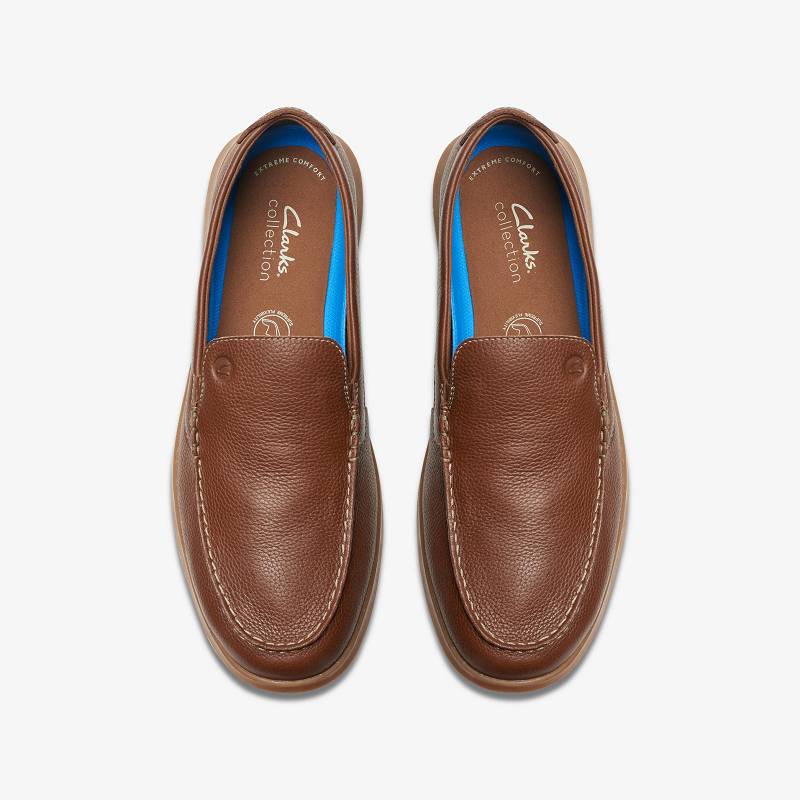 Light Brown Leather Clarks Flexway Step | CLKS-84293