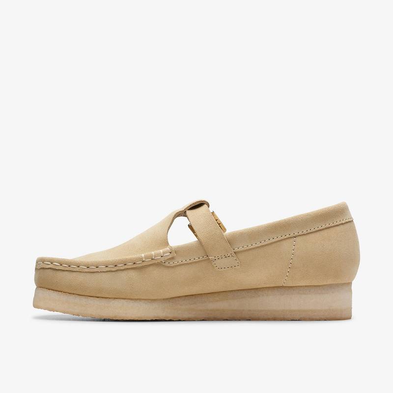 Maple Suede Clarks Wallabee T-Bar | CLKS-85414