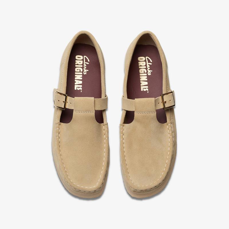 Maple Suede Clarks Wallabee T-Bar | CLKS-85414