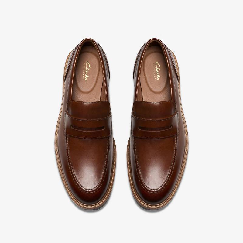 Mid Tan Leather Clarks Aldwin Step | CLKS-84266