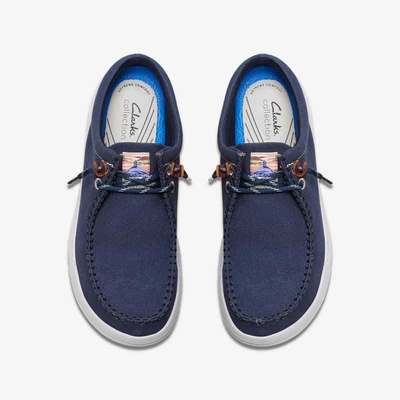 Navy Canvas Clarks Driftlite Surf | CLKS-84295