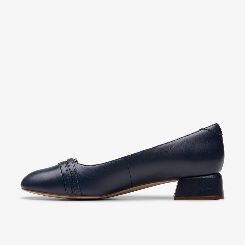 Navy Leather Clarks Daiss 30 Court | CLKS-85215