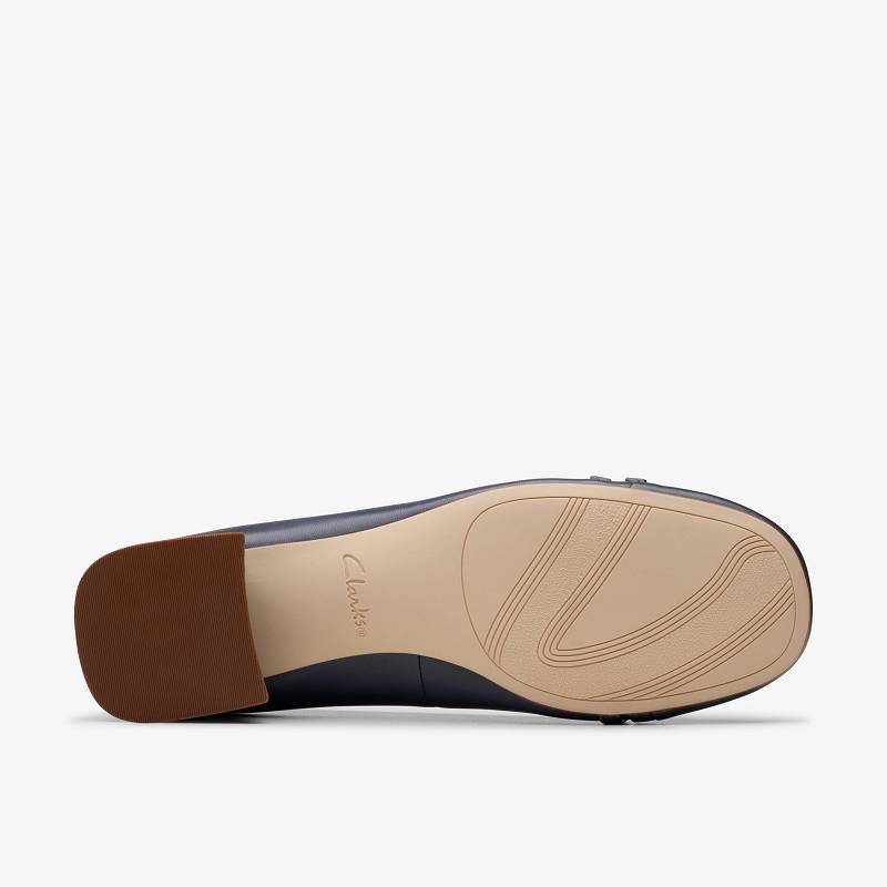 Navy Leather Clarks Daiss 30 Court | CLKS-85215