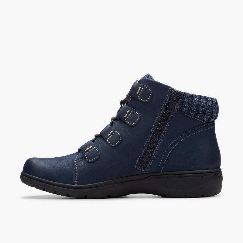 Navy Nubuck Clarks Carleigh Jade | CLKS-85596