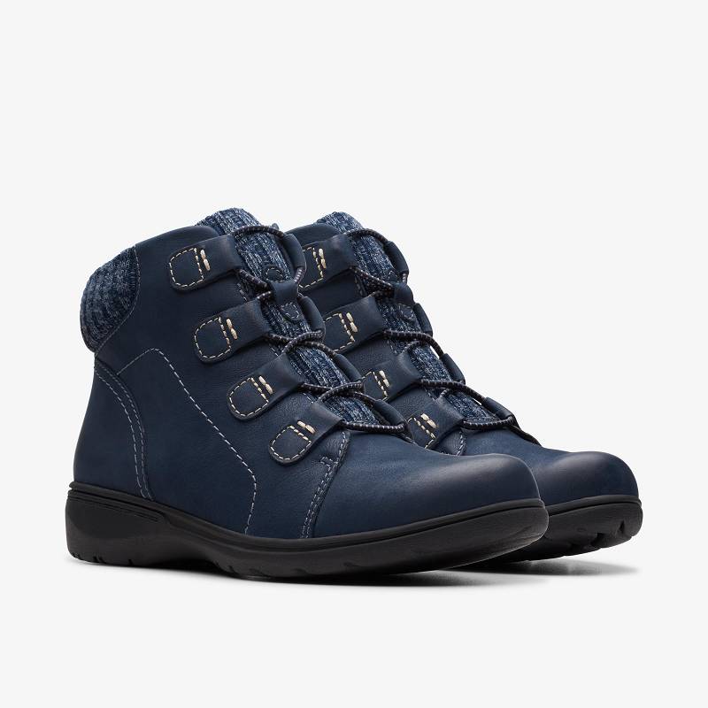 Navy Nubuck Clarks Carleigh Jade | CLKS-85596